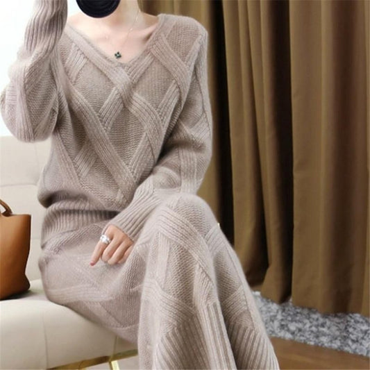 New 2019 Winter Knitted Womans Suits Thick Loose Sweater + Pencil Skirts Sets for Woman Casual Ladies Two - pieces Suit Quality - Ai quarambas