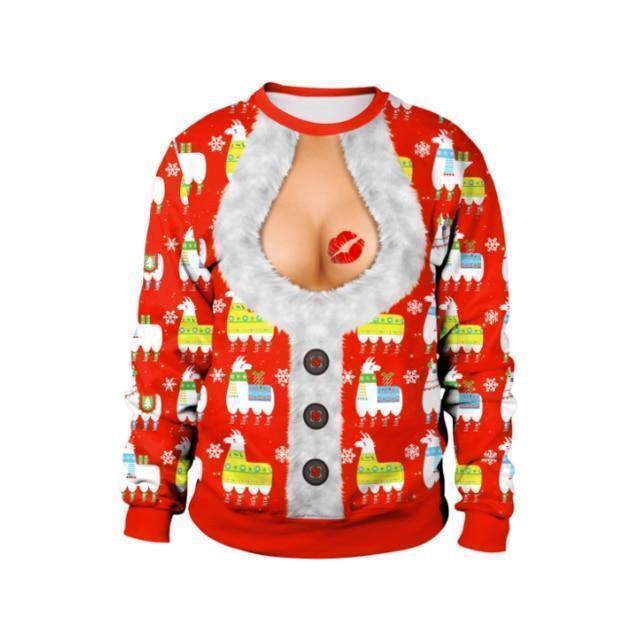 New listing Christmas Sweaters Stylish Unisex Men Women Santa Claus Ugly Christmas Sweater Novelty Sexy RED Retro Sweater - Ai quarambas