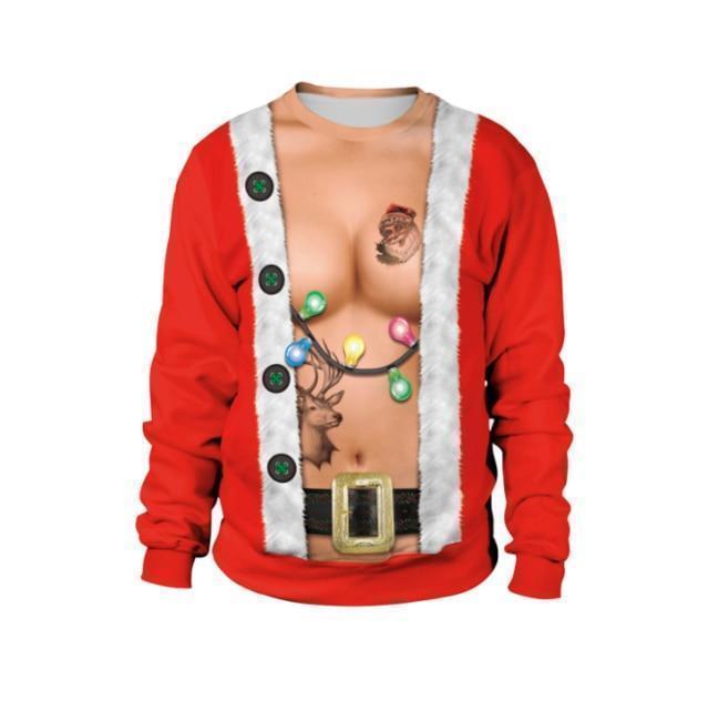 New listing Christmas Sweaters Stylish Unisex Men Women Santa Claus Ugly Christmas Sweater Novelty Sexy RED Retro Sweater - Ai quarambas