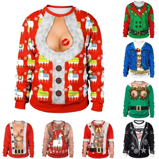New listing Christmas Sweaters Stylish Unisex Men Women Santa Claus Ugly Christmas Sweater Novelty Sexy RED Retro Sweater - Ai quarambas