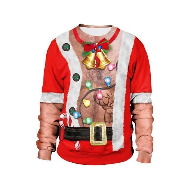 New listing Christmas Sweaters Stylish Unisex Men Women Santa Claus Ugly Christmas Sweater Novelty Sexy RED Retro Sweater - Ai quarambas