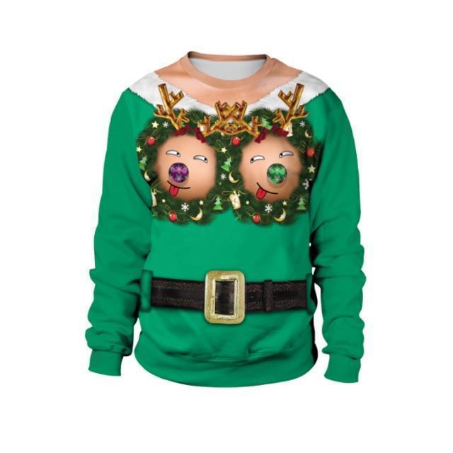 New listing Christmas Sweaters Stylish Unisex Men Women Santa Claus Ugly Christmas Sweater Novelty Sexy RED Retro Sweater - Ai quarambas