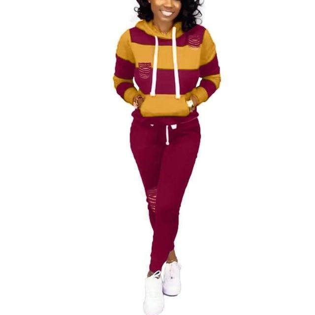 RAISEVERN New Pink Letter Print Tracksuit Women Casual Outfits 2 Two Piece Set Full Pants Suits Plus Size Clothing Autumn - Ai quarambas