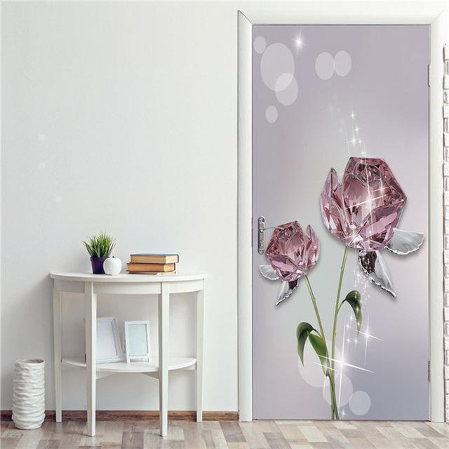 Retro Wooden Door Stickers PVC Waterproof Wallpaper For Doors Living Room Bedroom Home Decor Mural DIY Renovation Decal 90x200cm - Ai quarambas