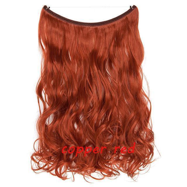 S - noilite 20 inch Invisible Wire No Clip One Piece Halo Hair Extensions Secret Fish Line Hairpieces Wave Straight Synthetic - Ai quarambas
