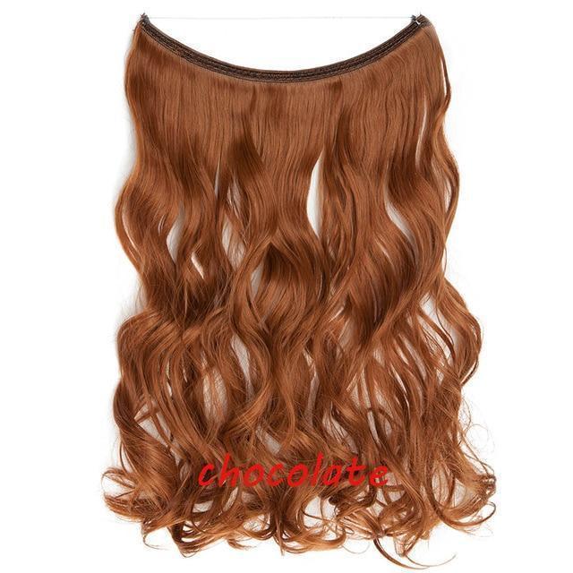 S - noilite 20 inch Invisible Wire No Clip One Piece Halo Hair Extensions Secret Fish Line Hairpieces Wave Straight Synthetic - Ai quarambas