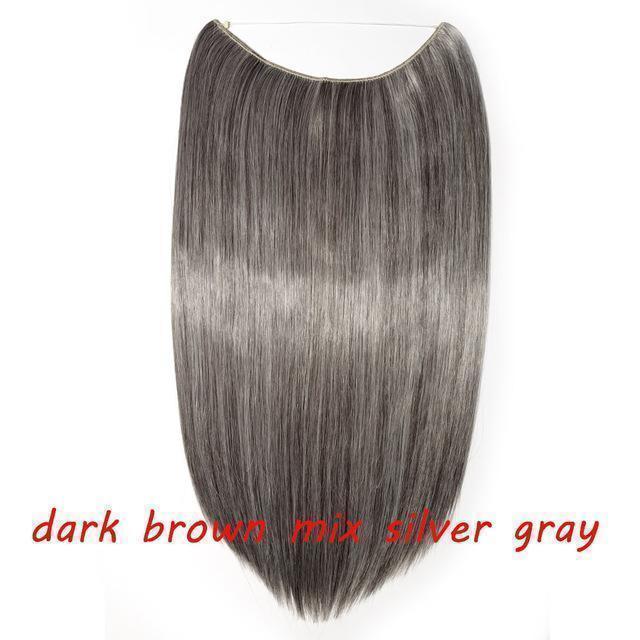 S - noilite 20 inch Invisible Wire No Clip One Piece Halo Hair Extensions Secret Fish Line Hairpieces Wave Straight Synthetic - Ai quarambas
