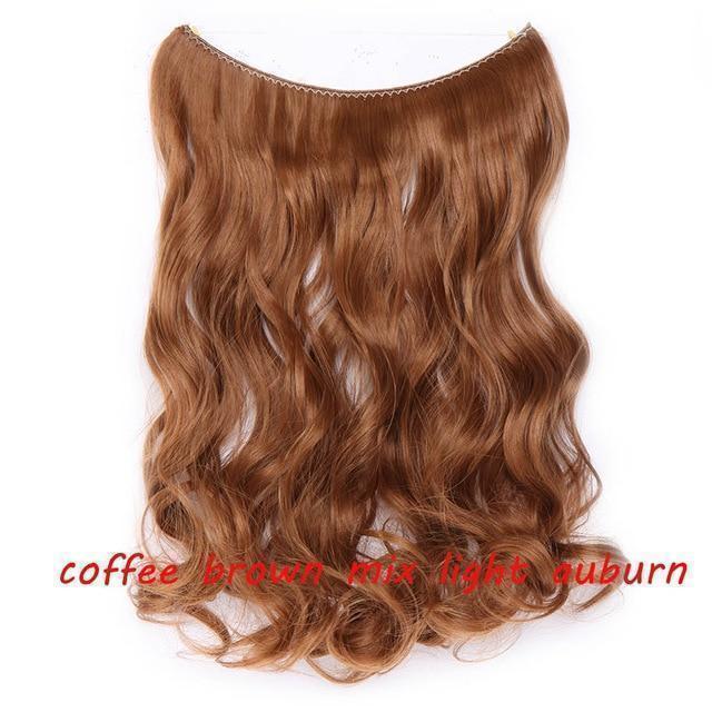 S - noilite 20 inch Invisible Wire No Clip One Piece Halo Hair Extensions Secret Fish Line Hairpieces Wave Straight Synthetic - Ai quarambas