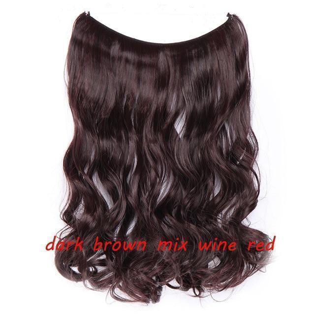S - noilite 20 inch Invisible Wire No Clip One Piece Halo Hair Extensions Secret Fish Line Hairpieces Wave Straight Synthetic - Ai quarambas