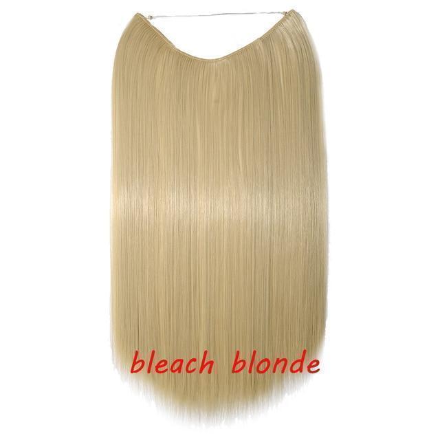 S - noilite 20 inch Invisible Wire No Clip One Piece Halo Hair Extensions Secret Fish Line Hairpieces Wave Straight Synthetic - Ai quarambas