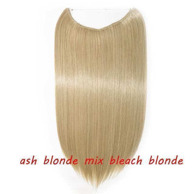 S - noilite 20 inch Invisible Wire No Clip One Piece Halo Hair Extensions Secret Fish Line Hairpieces Wave Straight Synthetic - Ai quarambas
