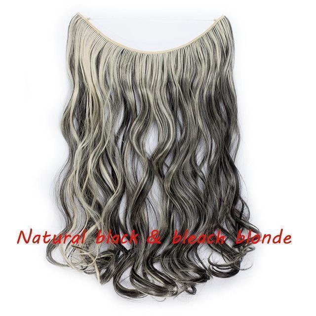 S - noilite 20 inch Invisible Wire No Clip One Piece Halo Hair Extensions Secret Fish Line Hairpieces Wave Straight Synthetic - Ai quarambas