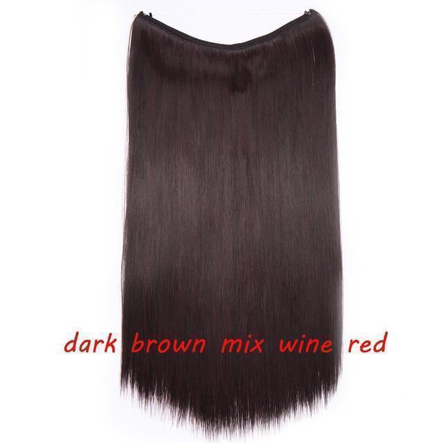 S - noilite 20 inch Invisible Wire No Clip One Piece Halo Hair Extensions Secret Fish Line Hairpieces Wave Straight Synthetic - Ai quarambas
