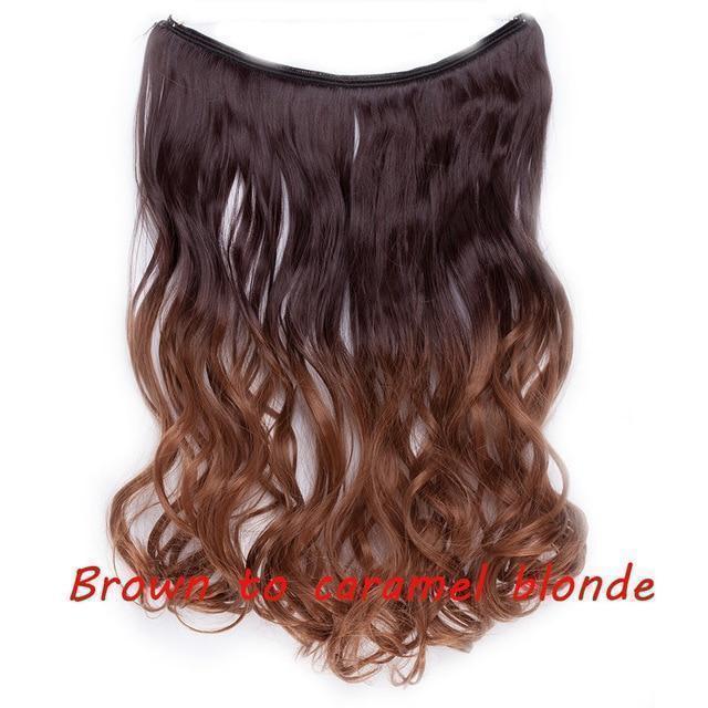 S - noilite 20 inch Invisible Wire No Clip One Piece Halo Hair Extensions Secret Fish Line Hairpieces Wave Straight Synthetic - Ai quarambas