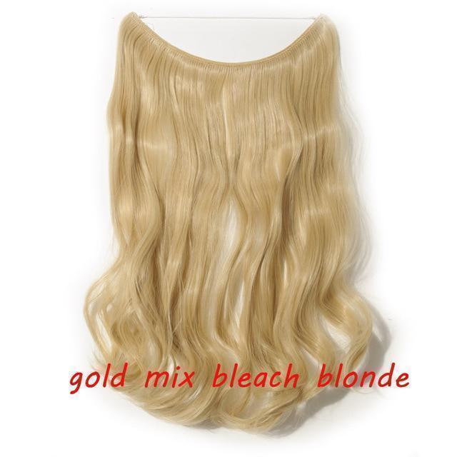 S - noilite 20 inch Invisible Wire No Clip One Piece Halo Hair Extensions Secret Fish Line Hairpieces Wave Straight Synthetic - Ai quarambas