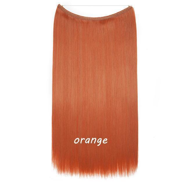 S - noilite 20 inch Invisible Wire No Clip One Piece Halo Hair Extensions Secret Fish Line Hairpieces Wave Straight Synthetic - Ai quarambas