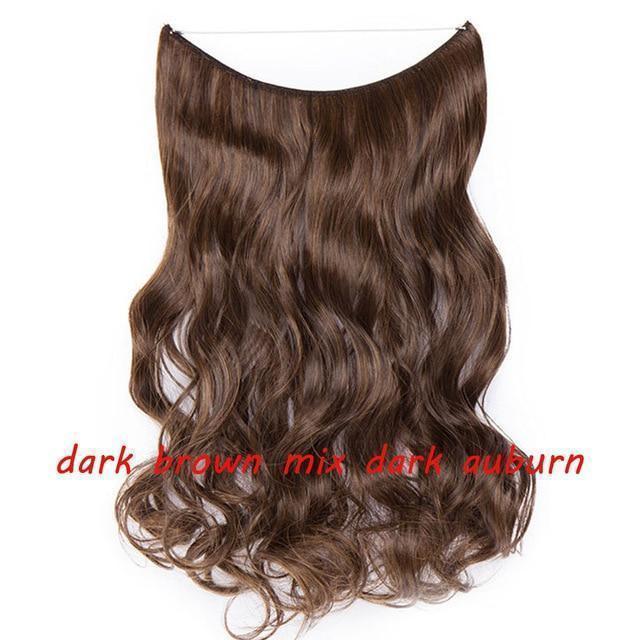 S - noilite 20 inch Invisible Wire No Clip One Piece Halo Hair Extensions Secret Fish Line Hairpieces Wave Straight Synthetic - Ai quarambas