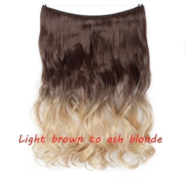 S - noilite 20 inch Invisible Wire No Clip One Piece Halo Hair Extensions Secret Fish Line Hairpieces Wave Straight Synthetic - Ai quarambas