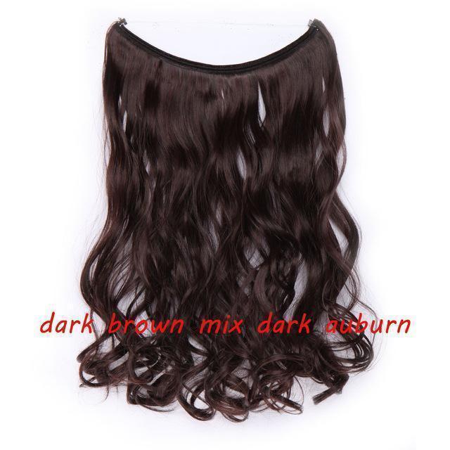 S - noilite 20 inch Invisible Wire No Clip One Piece Halo Hair Extensions Secret Fish Line Hairpieces Wave Straight Synthetic - Ai quarambas