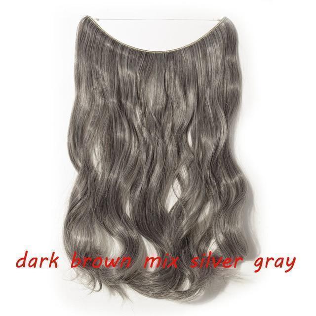 S - noilite 20 inch Invisible Wire No Clip One Piece Halo Hair Extensions Secret Fish Line Hairpieces Wave Straight Synthetic - Ai quarambas