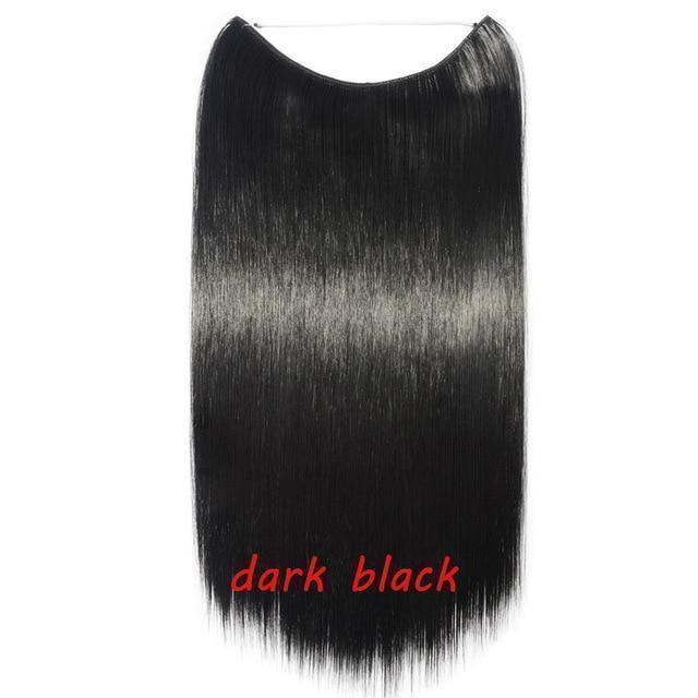 S - noilite 20 inch Invisible Wire No Clip One Piece Halo Hair Extensions Secret Fish Line Hairpieces Wave Straight Synthetic - Ai quarambas