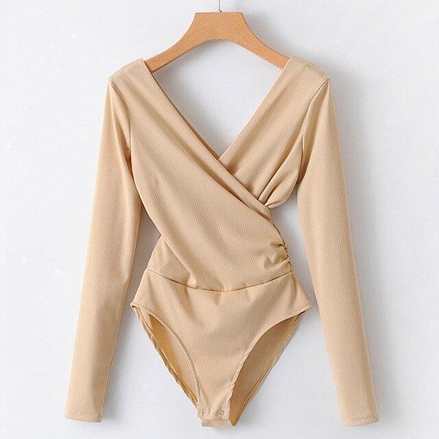 SheMujerSky Long Sleeve Bodysuit Women Backless Jumpsuits Black White Body femme monos cortos de mujer 2017 - Ai quarambas