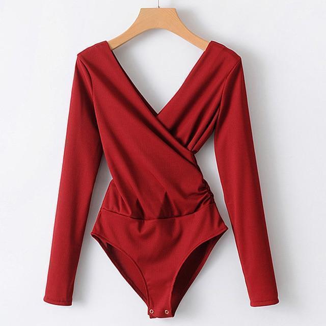 SheMujerSky Long Sleeve Bodysuit Women Backless Jumpsuits Black White Body femme monos cortos de mujer 2017 - Ai quarambas