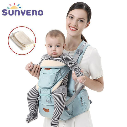 SUNVENO Ergonomic Baby Carrier Infant Baby Hipseat Waist Carrier Front Facing Ergonomic Kangaroo Sling for Baby Travel 0 - 36M - Ai quarambas