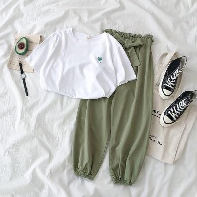 Two piece set tracksuit women summer clothes for women new Korean 2 piece set women casual Harem pant suit student Harajuku girl - Ai quarambas