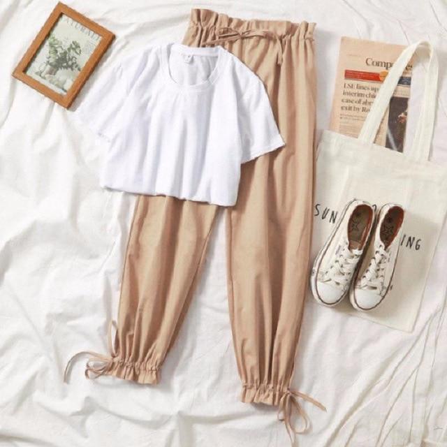 Two piece set tracksuit women summer clothes for women new Korean 2 piece set women casual Harem pant suit student Harajuku girl - Ai quarambas
