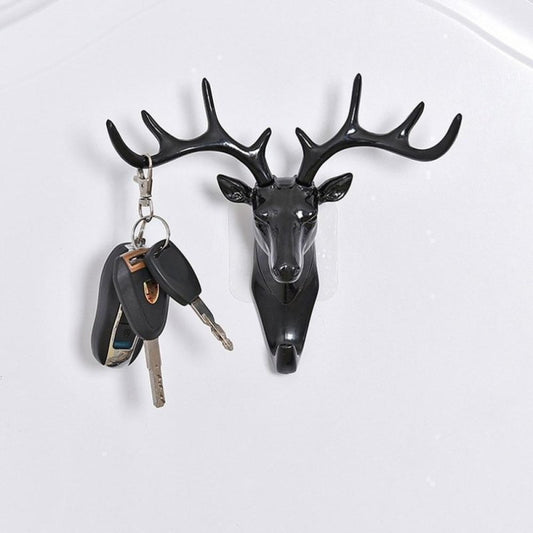 Wall Hanging Hook Vintage Deer Head Antlers for Hanging Clothes Hat Scarf Key Deer Horns Hanger Rack Wall Decoration - Ai quarambas