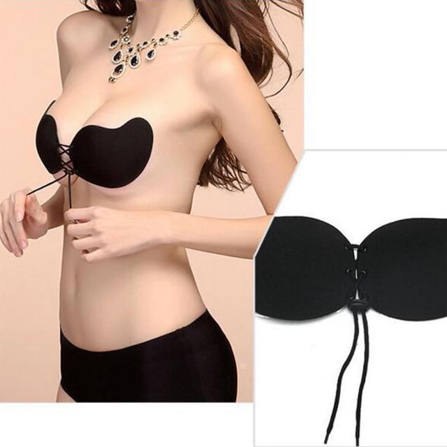 Women Invisible Bra Super Push Up Seamless Self - Adhesive Sticky Wedding Party Front Strapless A B C D Cup Fly Bra - Ai quarambas