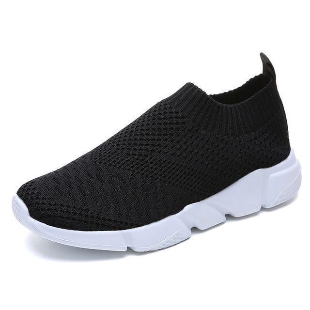 Women Shoes 2019 New Flyknit Sneakers Women Breathable Slip On Flat Shoes Soft Bottom White Sneakers Casual Women Flats Krasovki - Ai quarambas